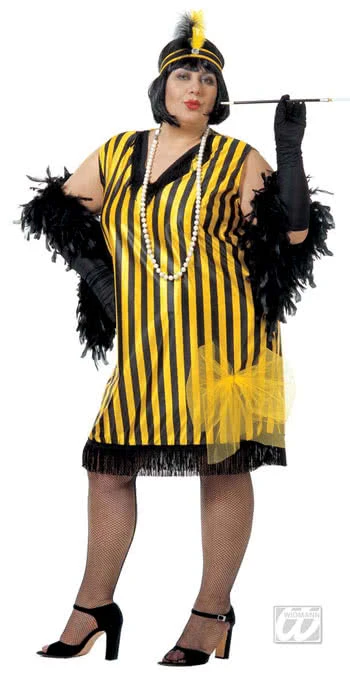 Charleston Kleid Schwarz Gelb XL 2 Charleston Kleid Schwarz Gelb XL