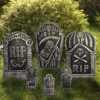 6-teiliges Halloween Grabstein Set 48cm -Halloween Kostüme Geschäft 6 teiliges halloween deko grabstein set halloween deko friedhof halloween tombstone set 52572 6
