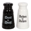 Asche Zu Asche Salz & Pfeffer Set -Halloween Kostüme Geschäft ashes to ashes salz und pffer set ashes to ashes salt and pepper shaker halloween homeware gothic homeware 53763 01