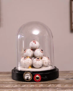 Beleuchteter Augenhügel Unter Glashaube 18cm -Halloween Kostüme Geschäft augenberg unter glaskuppel mit licht eye mound under glass dome with light halloween dekoration 54741 06