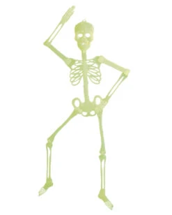 Skelett 90cm UV-Neongelb -Halloween Kostüme Geschäft bewegliches uv neon skelett 90cm posable uv neon skeleton halloween deko 52013 02