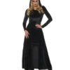 Schwarze Zauberin Kostüm -Halloween Kostüme Geschäft black magic sorceress kostuem schwarzer zauberin kapuzen kostuem halloween damen kostuem 38723 01