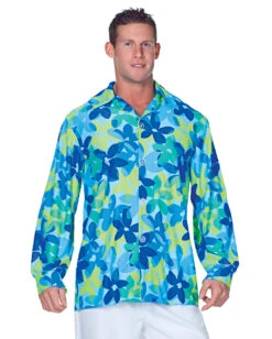 Hippie Herrenhemd Blau Plus Size