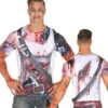 Cyborg T-Shirt Für Herren -Halloween Kostüme Geschäft blutiger android tshirt science fiction kaempfer kostuem bloody cyber verkleidung 28700