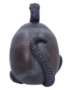 Schuppige Schlange In Totenkopf 19cm -Halloween Kostüme Geschäft das schicksal der schlange gothic schaedel 19cm serpentine fate gothic snake skull gothic deko totenkopf 53993 3