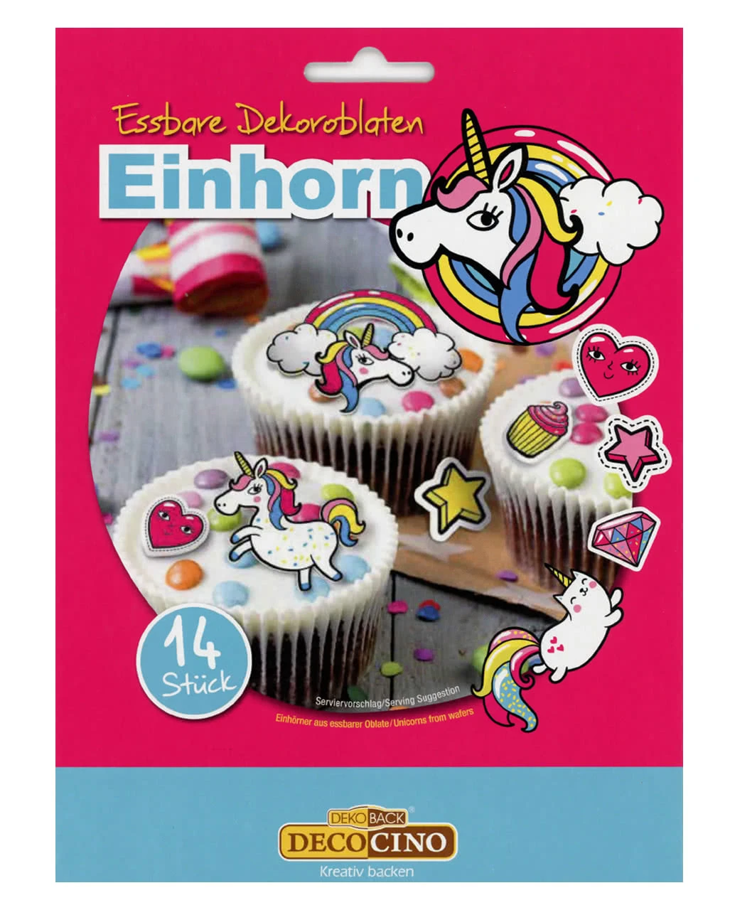 Essbare Einhorn Deko-Oblaten 14 St. 3 Essbare Einhorn Deko-Oblaten 14 St.