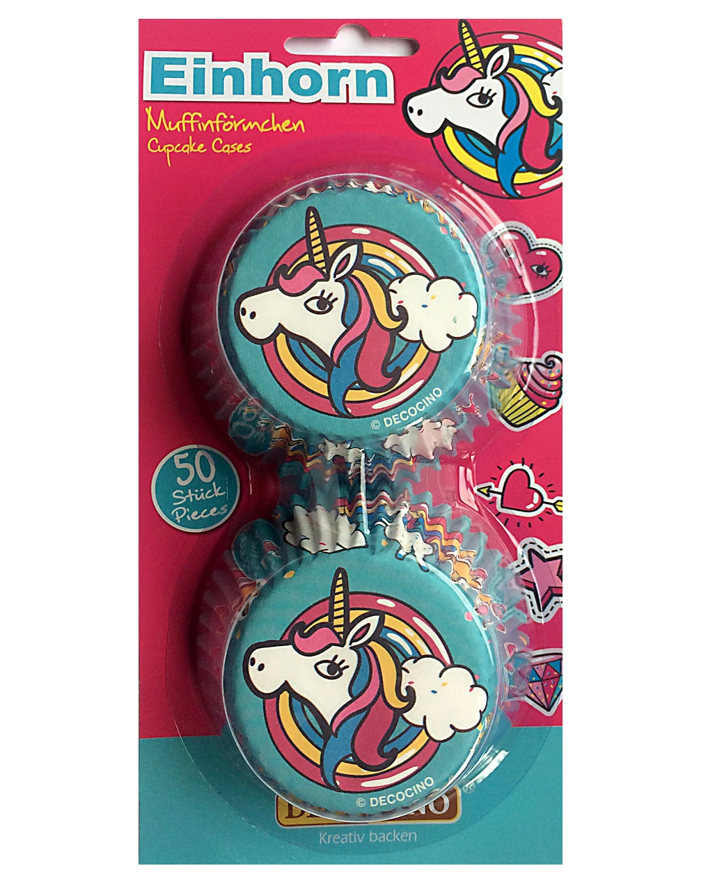 Einhorn Cupcake Förmchen 50 St. 3 Einhorn Cupcake Förmchen 50 St.