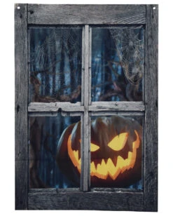 Fenster Illusion Mit Unheimlichem Halloween Kürbis 120cm