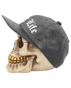 Gangster Totenschädel "Thug Life" 15,8cm 10 Gangster Totenschädel "Thug Life" 15,8cm -Halloween Kostüme Geschäft gangster totenkopf gangster totenschaedel gangster skull skull with gold teeth 53388 03