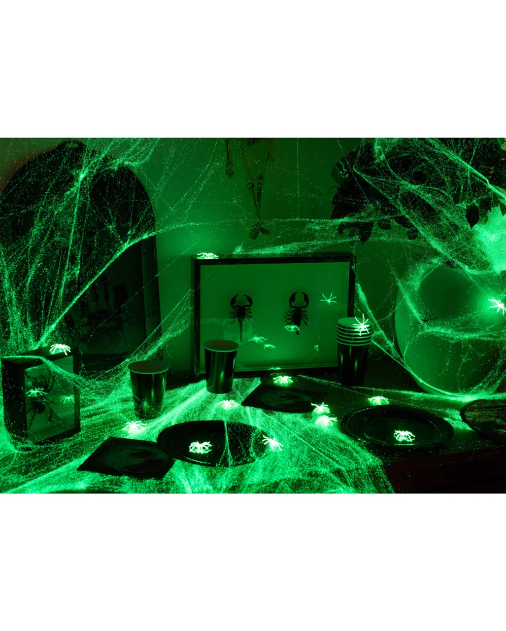 Glow In The Dark Spinnweben 100 G 4 Glow In The Dark Spinnweben 100 G – Bild 2