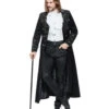 Gothic Vampir Piratenmantel -Halloween Kostüme Geschäft gothic vampir piraten mantel gothic samtmantel schwarzer herrenmantel 54312 01
