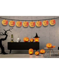 Halloween Girlande Kürbis 3m -Halloween Kostüme Geschäft halloween kuerbis girlande halloween pumpkin garland kinderfreundliche halloween deko 53317 2