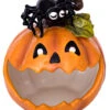 Grinsender Kürbis Keramik Süßigkeiten Schale 21cm -Halloween Kostüme Geschäft halloween kuerbis keramik suessigkeiten schale halloween pmpkin candy bowl halloween wohnaccessoires und geschirr 54635 2