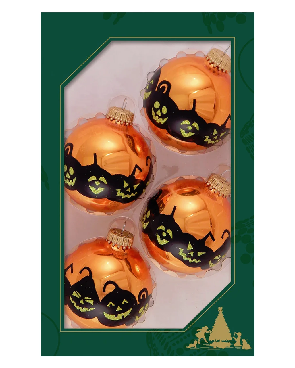 Halloween Jack O'Lanterns Christbaumkugeln Ø6,5cm 4 Stück 3 Halloween Jack O'Lanterns Christbaumkugeln Ø6,5cm 4 Stück