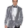 Silbernes Pailletten Jackett -Halloween Kostüme Geschäft pailetten jacket silber silber glitzerndes pailletten jakett kostuem jacket mit glitzereffekt 25547 2