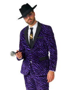 Pimp Faux Fur Zebra Anzug - Suitmeister 13 Pimp Faux Fur Zebra Anzug - Suitmeister -Halloween Kostüme Geschäft pimp faux fur purple suitmaster opposuite anzug suitmeister kostuem anzug zebra fell anzug 54383
