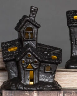 Beleuchtete Grusel Glitzer Geisterhaus Deko -Halloween Kostüme Geschäft scary glitter geisterhaus deko mit led scary glitter light up haunted house halloween spukhaus deko 53048 4