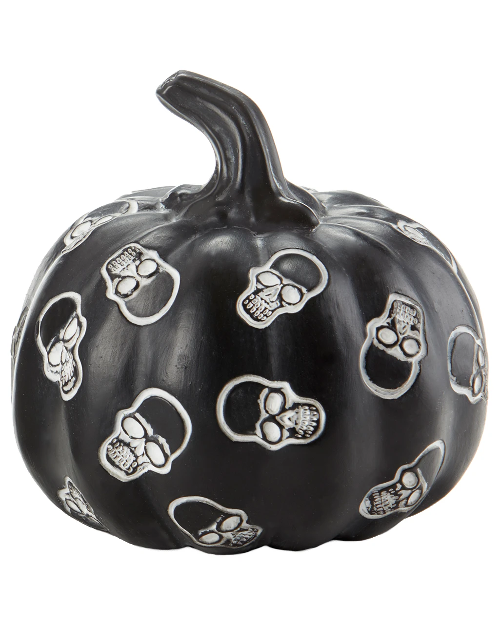 Kürbis Mit Totenschädeln Schwarz 13cm 3 Kürbis Mit Totenschädeln Schwarz 13cm
