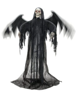 Schwarzer Pestengel Mit Licht, Sound & Bewegung -Halloween Kostüme Geschäft schwarzer todesengel mit bewegungs sound und licht halloween animatronic halloween deko 53913 03