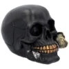 Schwarzer Totenschädel Mit Goldener Rose 15cm -Halloween Kostüme Geschäft schwarzer totenkopf mit goldener rose black skull with golden rose gothic deko gothic totenkopf 54621 01