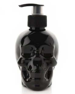 Totenschädel Seifenspender Mit Seife Schwarz 300ml -Halloween Kostüme Geschäft schwarzer totenkopf seifenspender black skull hand soap dispenser totenschaedel gothic bad deko 53928 2