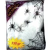 Künstliche Spinnweben 550g Mit 4 Spinnen -Halloween Kostüme Geschäft spinnweben 550g mit 4 spinnen halloween spinnennetz spinnen dekoration spiderweb 28684 01