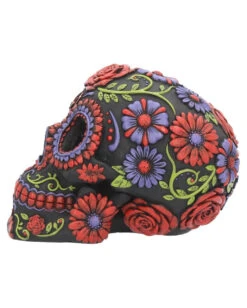 Sugar Skull Mit Blütenmuster -Halloween Kostüme Geschäft sugar skull mit blueten ornament sugar skull mit bluetenmuster sugar bloom skull 39199 03