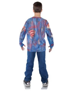 Zombie Shirt Mit Realistic Print 5 Zombie Shirt Mit Realistic Print -Halloween Kostüme Geschäft teenager zombie longsleeve blutiges horror shirt fuer kids 23030 back