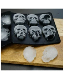 Totenschädel Eiswürfelform Aus Silikon 2er Set -Halloween Kostüme Geschäft totenkopf silikon eiswuerfelform totenschaedel silikon eiswuerfelform skull silicon ice cube dish 51048 03
