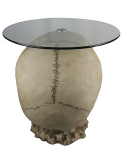 Totenschädel Tisch Mit Glasplatte 56,5cm -Halloween Kostüme Geschäft totenkopf tisch mit runder glasplatte totenschaedel tisch mit runder glasplatte skull table with round glass plate 54783 04