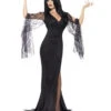 Elegantes Morticia Kleid -Halloween Kostüme Geschäft verfuehrerisches morticia kleid elegantes hexen kostuem halloween abendkleid 24552