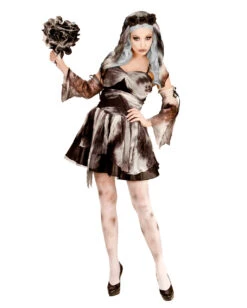Totenbraut Kostüm Mit Schleier -Halloween Kostüme Geschäft zombie braut kostuem mit schleier zombie bride costume with veil halloween kostuem 38642 01